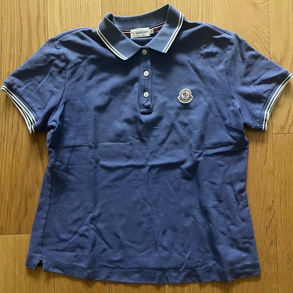 Vintage Moncler short sleeve polo shirt in blue